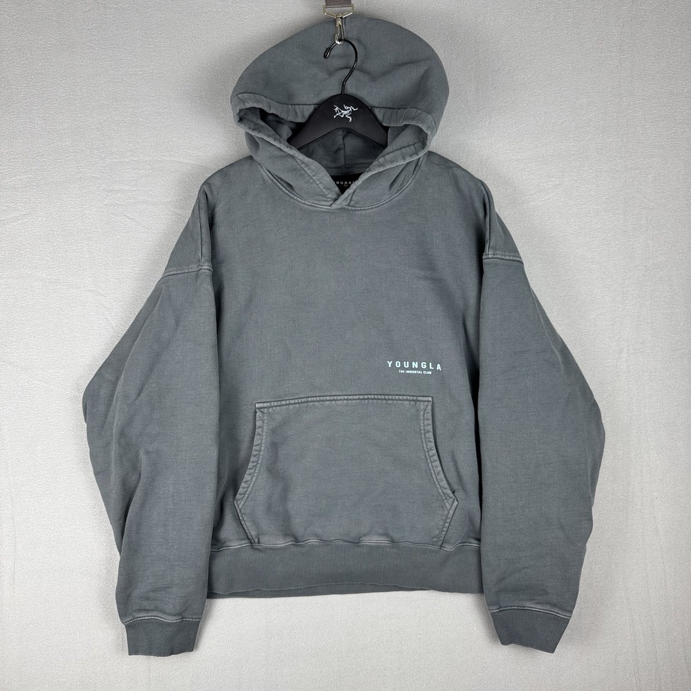 YOUNGLA Immortal Club Graphic Pullover Hoodie Mens Large Heavy Cotton Gym